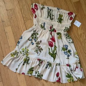Urban outfitters floral strapless dress